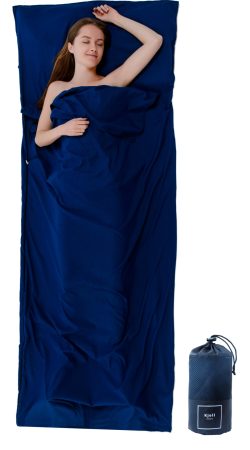 Mikrofaser Hüttenschlafsack blau Schlafsack 220 cm x 90 cm als Decke nutzbar XXL Reisedecke Inlay Inlett Travel Sheet