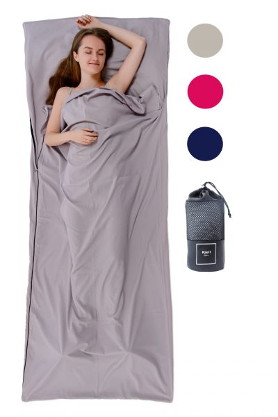Hüttenschlafsack grau 210 cm x 90 cm als Decke nutzbar XXL Reisedecke Inlay Inlett Schlafsack Travel Sheet