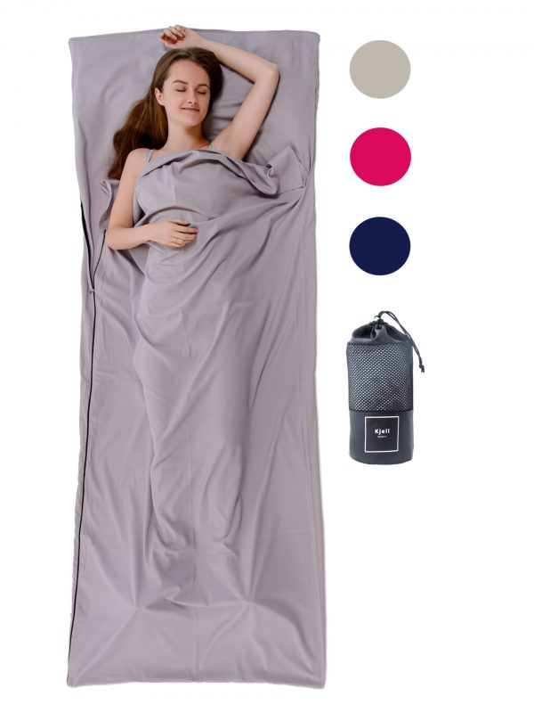 Hüttenschlafsack grau 210 cm x 90 cm als Decke nutzbar XXL Reisedecke Inlay Inlett Schlafsack Travel Sheet