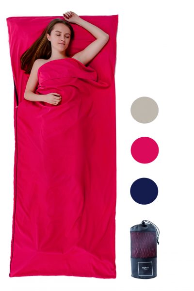 Schlafsack Inlay pink große Decke Hüttenschlafsack Baumwolle leicht günstig Premium Qualität ideal zum Wandern